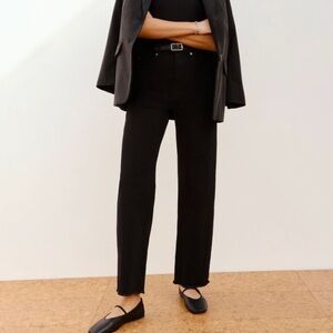 Everlane Black High-Rise Straight Jeans